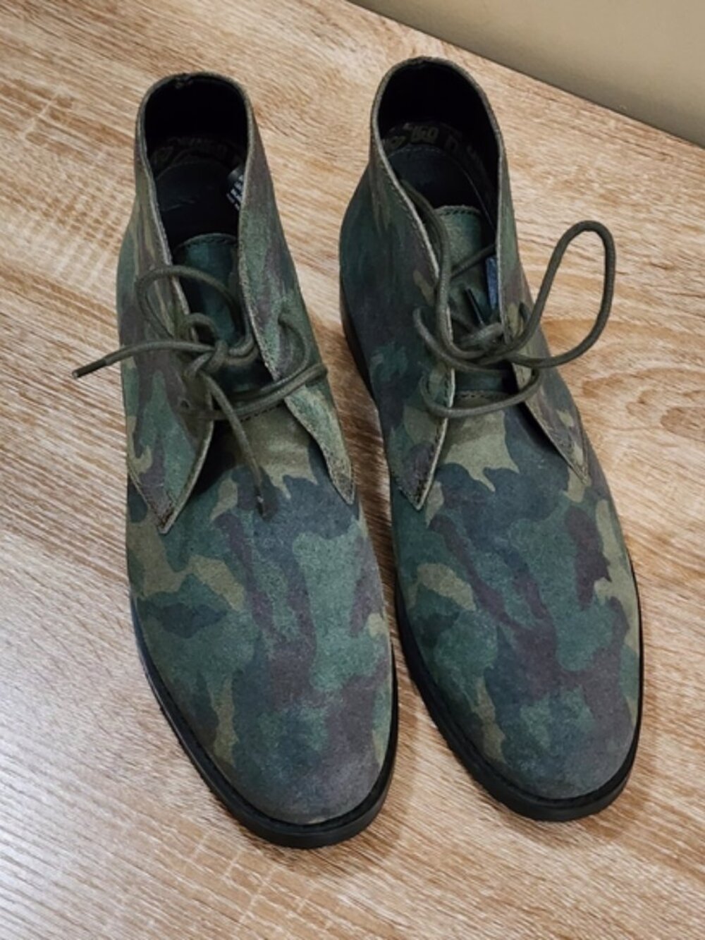 Dingo Camouflage CAMO Shoes Leather Tie Boots Hiking Mens Hunting Sz 9